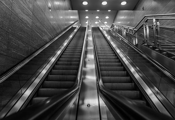 istock Low Angle View Of Empty Steps And Escalators At Subway Station 660565067
