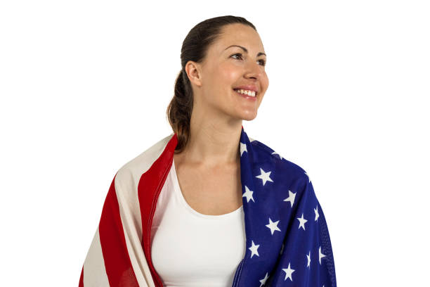 istock Athlete with american flag wrapped around his body 660579902