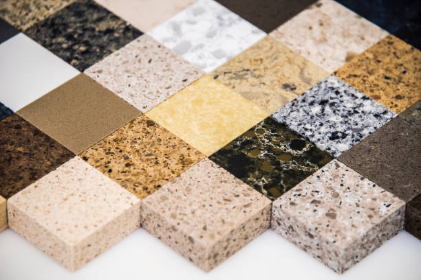 Kitchen countertop samples Kitchen countertop samples granite rock stock pictures, royalty-free photos & images