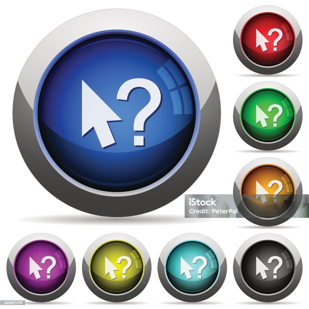 Help Cursor Button Set Stock Illustration - Download Image Now - Advice ...