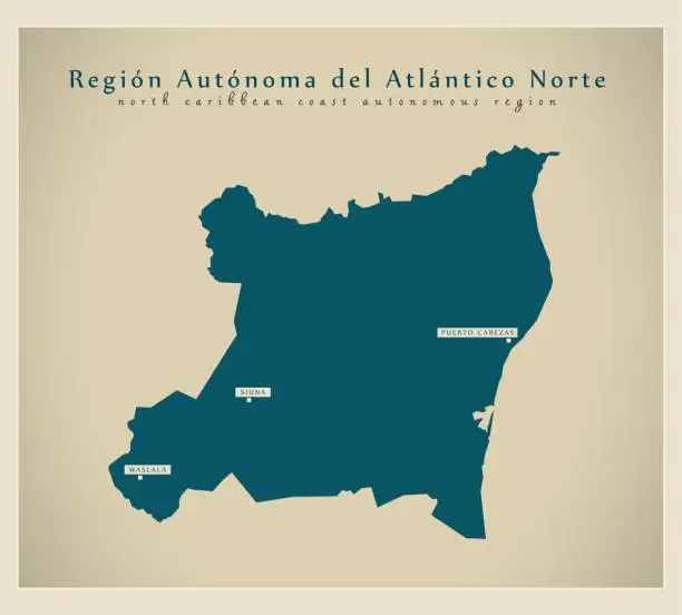 Vector illustration of Modern Map - North Atlantic Autonomic Region NI