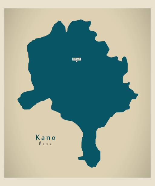 moderní mapa - kano ng - kano stock ilustrace