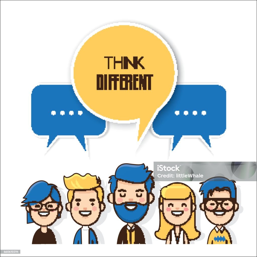Diffirant Thinks Think Different Stock Illustration - Download Image Now - Adult ...