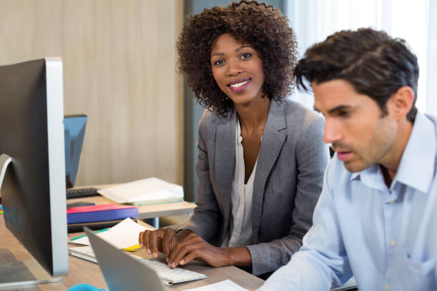 istock Businesswoman working in office 660611314
