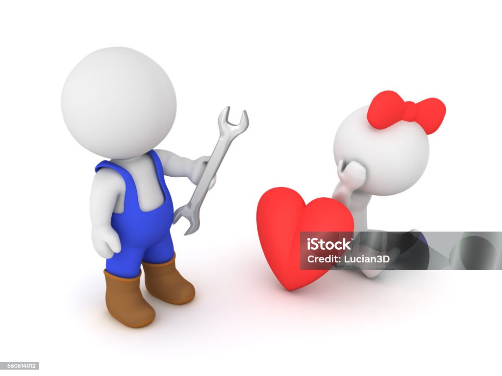 Nhân Vật Nữ 3d Đau Lòng Và Người Đàn Ông Cố Gắng Sửa Chữa Cảm Xúc ...