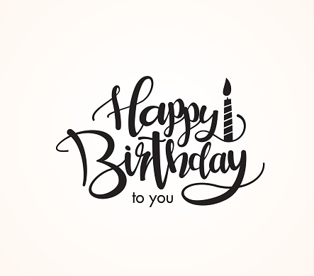 Happy Birthday greeting card with lettering design