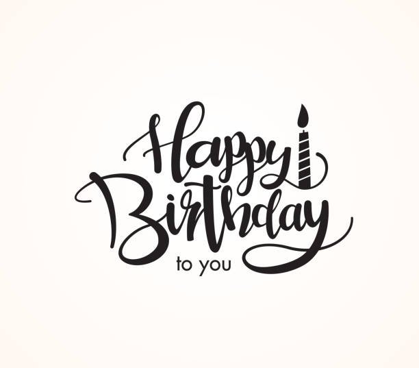 Happy Birthday Happy Birthday greeting card with lettering design happy birthday typography stock illustrations
