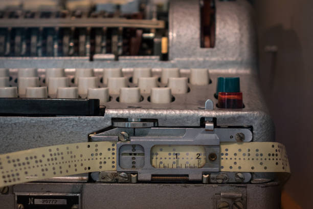 istock The perforated paper tape of an old device 660626468