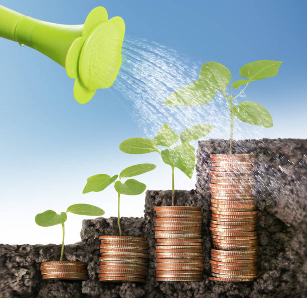 istock Coins graph stock market 660626894