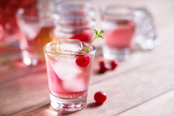 istock Shot with natural cranberry and vodka 660629930