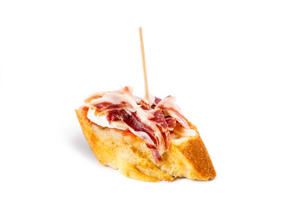 Spanish ham snack stock photo