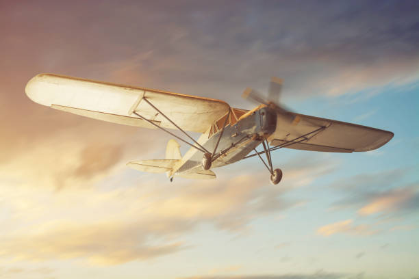 istock Old classic airplane on the air 660640968