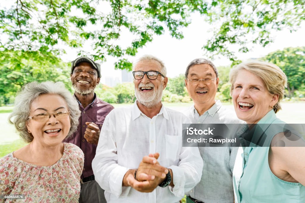 Group of Senior Retirement Friends Happiness Concept Senior Adult Stock Photo