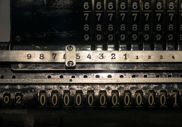 istock The fragment of old and vintage adding machine 660657778