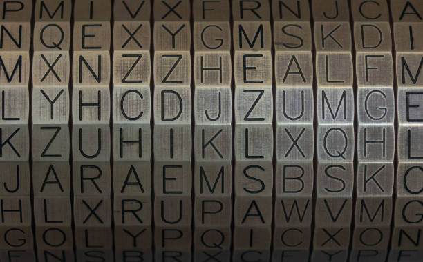 istock The letters on a metal surface, macro 660659534