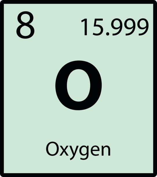 ilustrações de stock, clip art, desenhos animados e ícones de oxygen periodic table element color icon on white background vector - oxygen periodic table mass sign