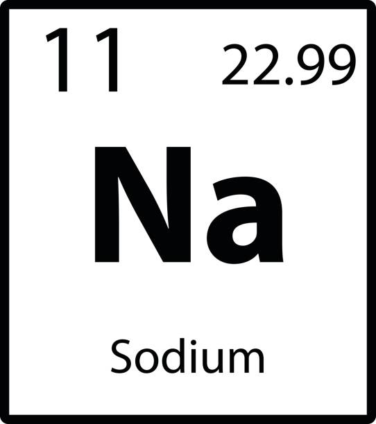 ilustrações de stock, clip art, desenhos animados e ícones de sodium periodic table element icon on white background vector - periodic table chemistry science molecule