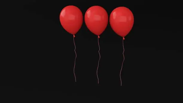ballon three  red with 3d studio