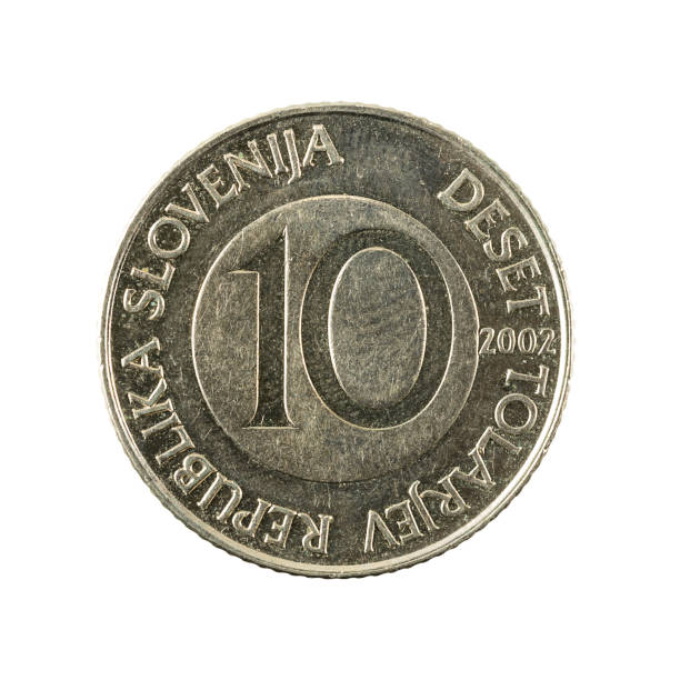 istock 10 slovenian tolar coin (2002) obverse isolated on white background 660670964