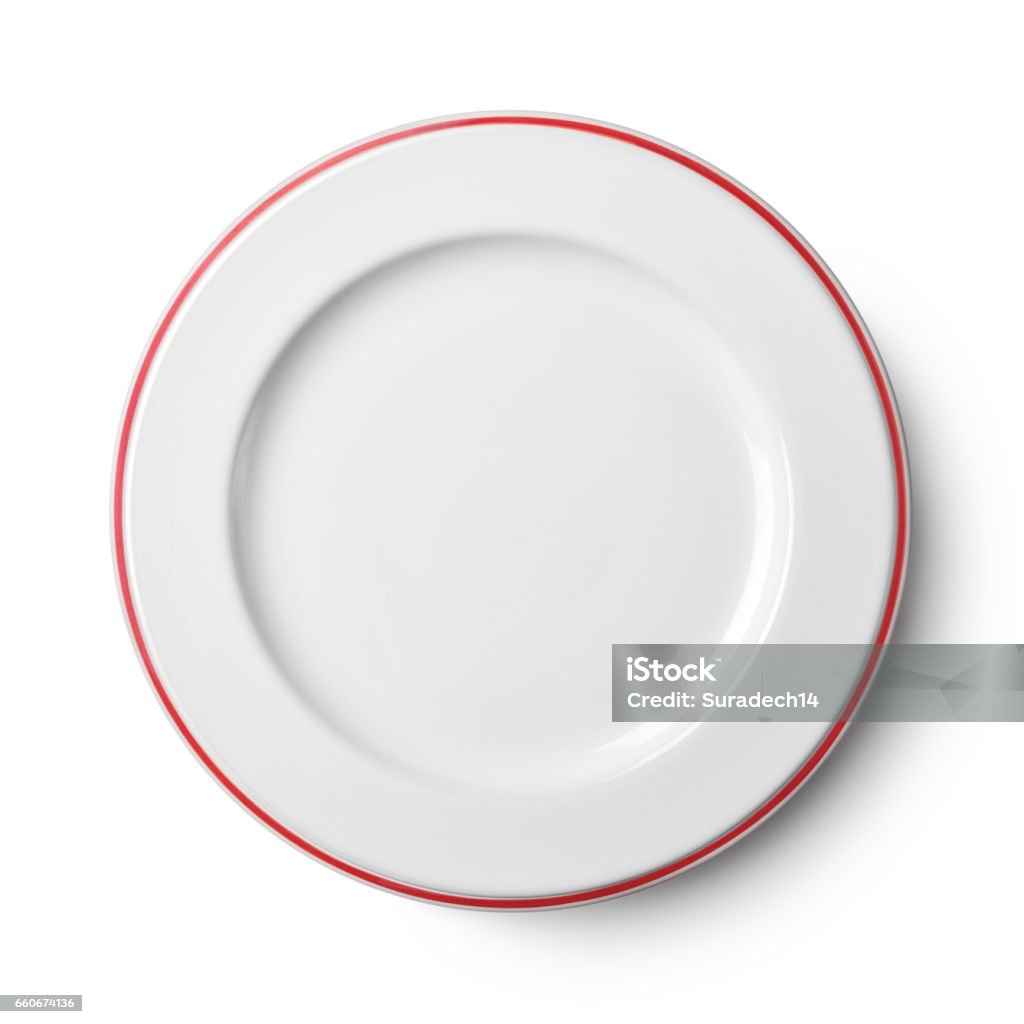 Simple placa circular blanca - Foto de stock de Plato - Vajilla libre de derechos