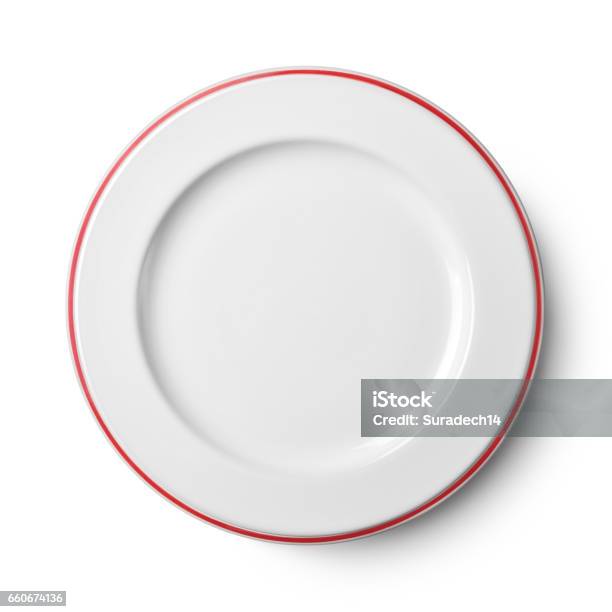 Simple White Circular Plate Stock Photo - Download Image Now - Plate, Christmas, Empty Plate