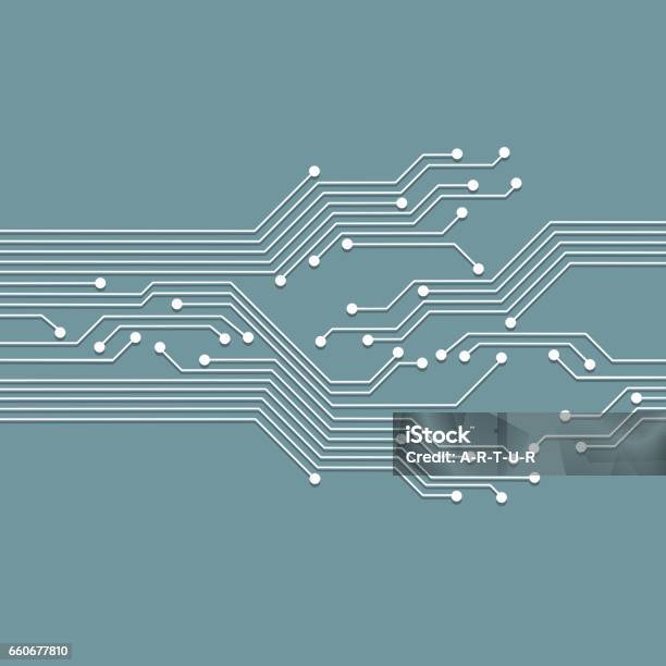 3d Circuit Abstract Board Background Stock Illustration - Download Image Now - Circuit Board, Tree, Infographic