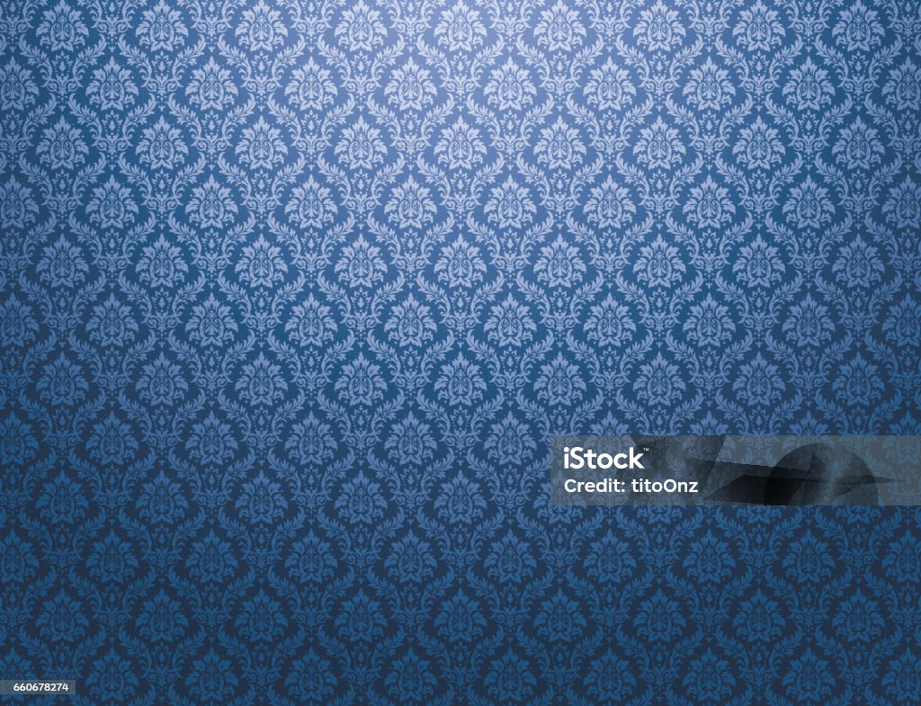 Blauer Damast-Muster-Hintergrund - Lizenzfrei Bildhintergrund Stock-Illustration