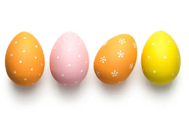 Photo of Easter Eggs on White