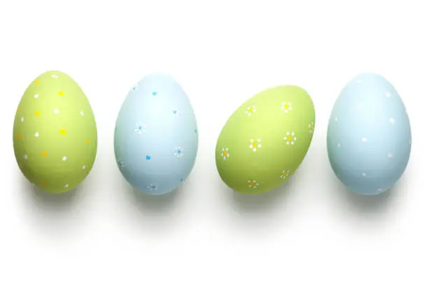 Photo of Easter Eggs on White