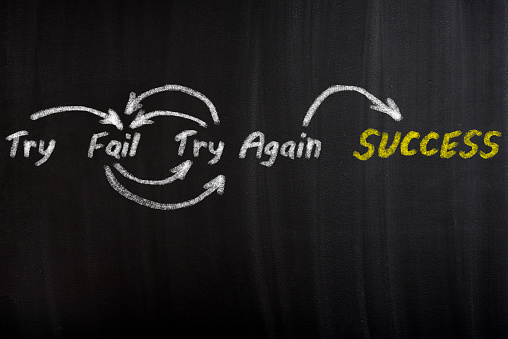 Try, fail, try again, success: steps to reach your goals