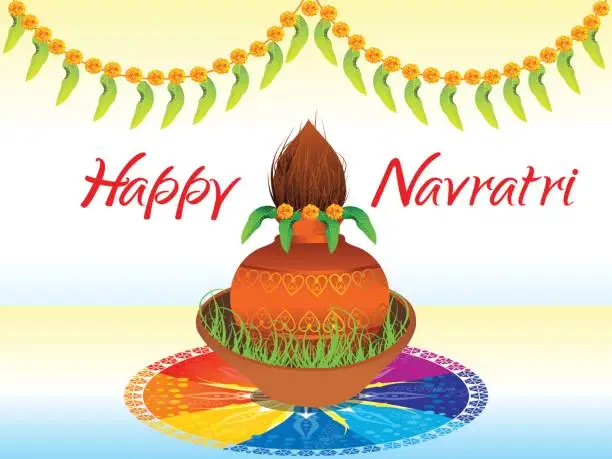 Vector illustration of abstract happy navratri background