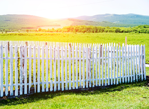 Fence in farm field
