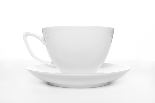 White ceramic coffee mug. Isolated on a white background