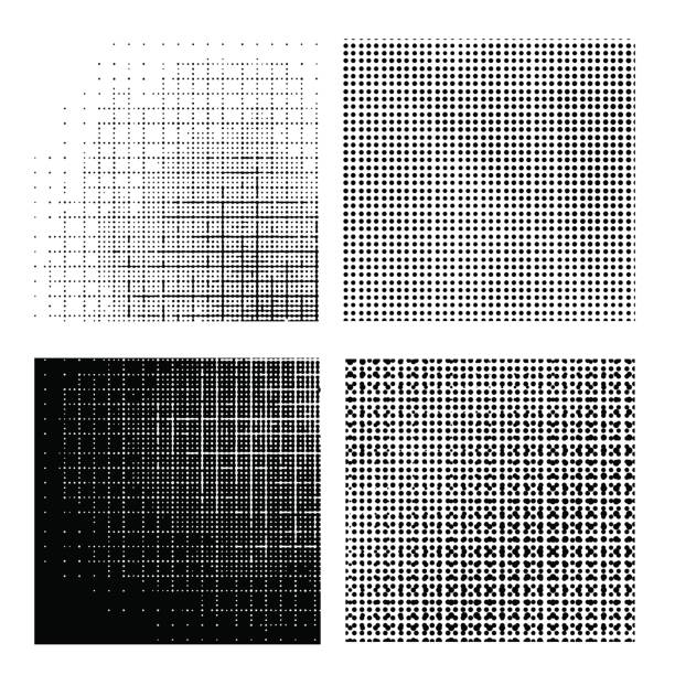 Set of Dotted Textures Set of Dotted Textures on White Background. Halftone Pattern Collection. splash screen stock illustrations