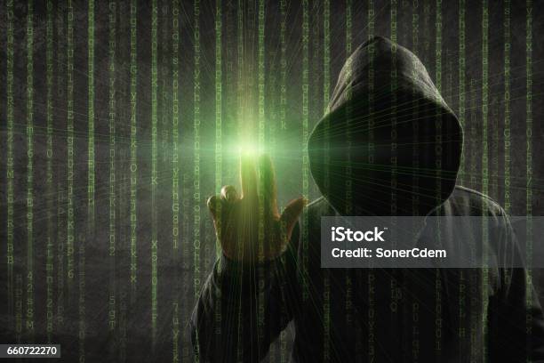 Hacker Code Border Hacker Over A Screen With Binary Code Stock Photo - Download Image Now ...