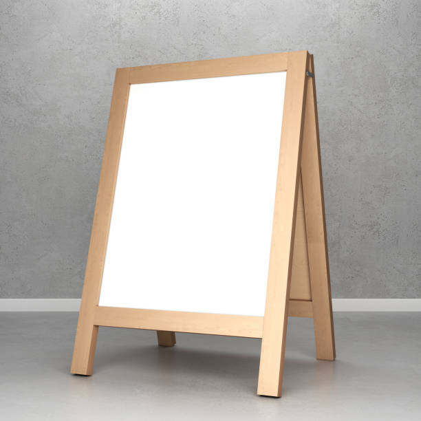 istock Blank wooden advertising handheld sandwich stand 660725474