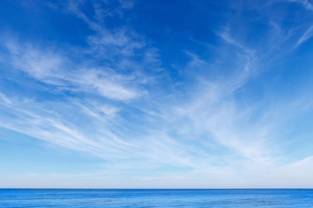 istock beautiful blue sky with white Cirrus clouds 660729626