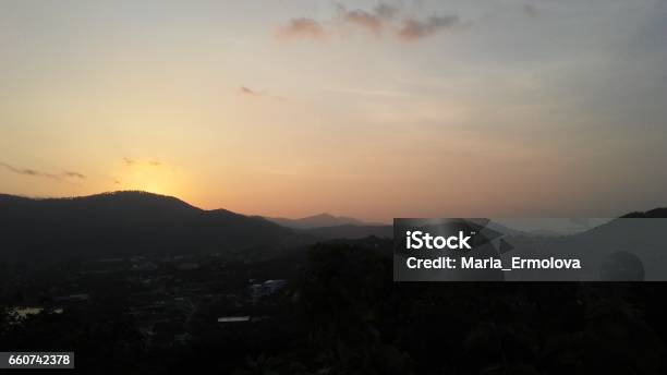 View Of Koh Samui Island From Pagoda Khao Hua Jook Khao Hua Jook Chedi Buddhist Temple During Sunset In Thaiand Stock Photo - Download Image Now