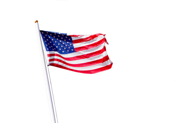 istock american flag waving on the beam on a white background 660754570