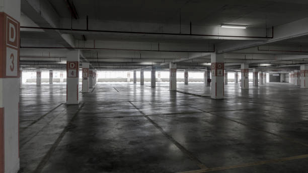 istock Big parking area in basement 660754686