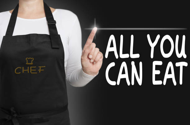 istock all you can eat touchscreen is operated by chef concept 660767706