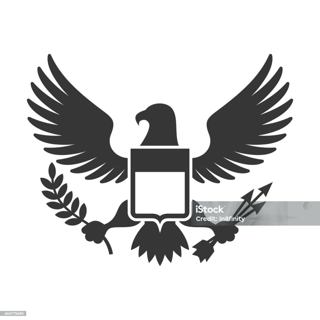 American Presidential Symbol American Presidential Symbol. Eagle with Shield Design element. Vector illustration Seal - Animal stock vector