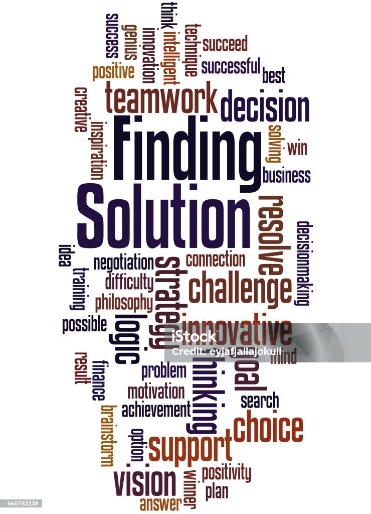 Solution Word Inmage Solution Finding Word Cloud Concept 4 Stock Illustration - Download ...