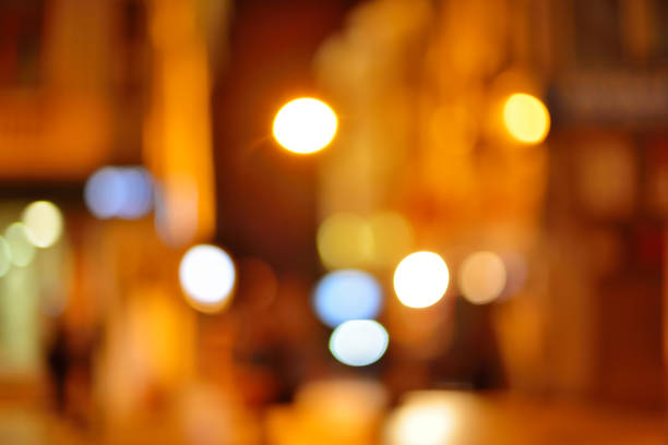 istock Abstract city blur background with bokeh lights 660783486