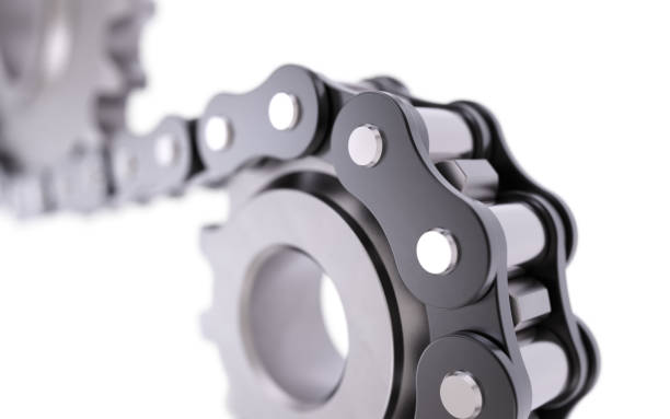 cogwheel with chain - bicycle chain bicycle gear chain gear imagens e fotografias de stock