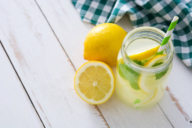 istock Lemonade drink in a jar glass 660883122