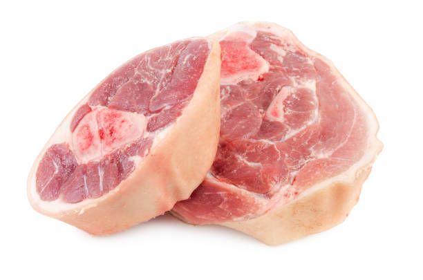 istock Slices of raw pork knuckle isolated 660900782
