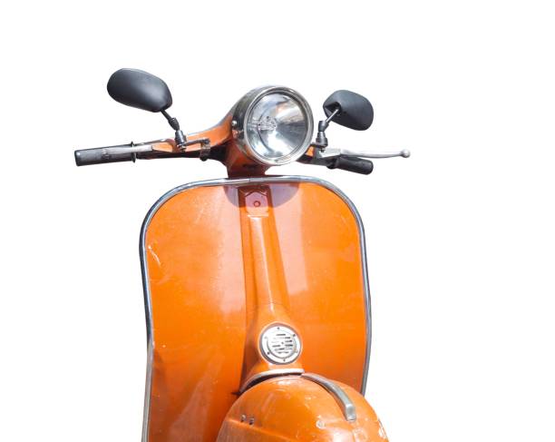 istock Old Fashioned Orange Scooter Isolated on White Background 660912690