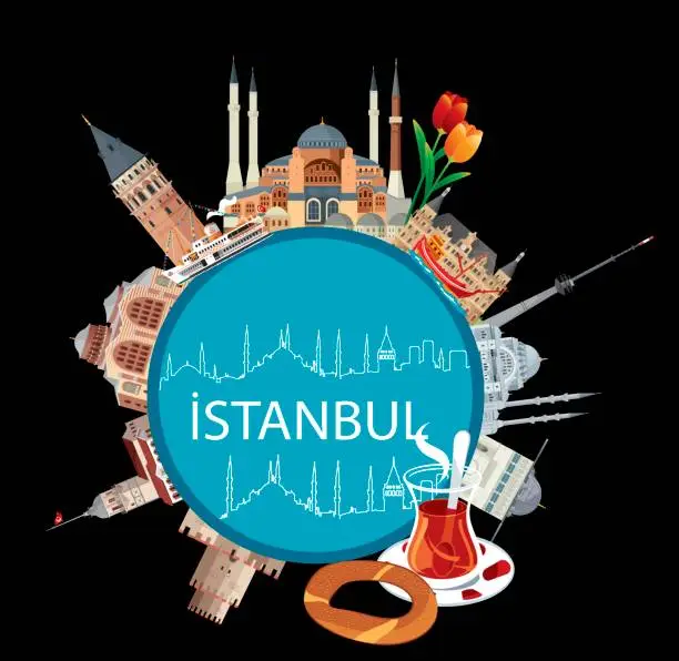 Vector illustration of İstanbul Travel