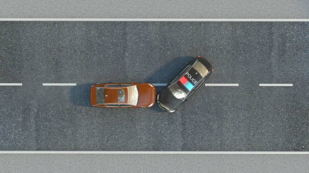 istock Police Car on the road. 3d illustration 660944778